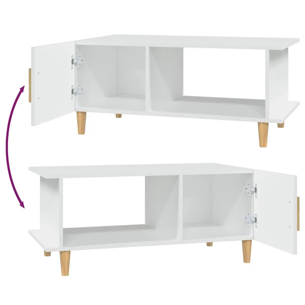 Coffee Table White Engineered Wood 90 x 50 x 40 cm