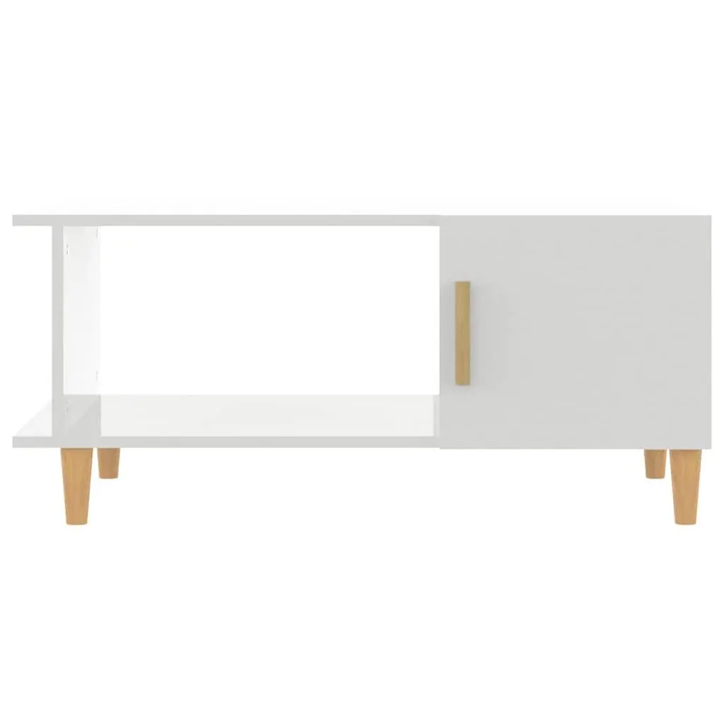 Coffee Table Minimalist High Gloss White 90x50x40 cm Engineered Wood