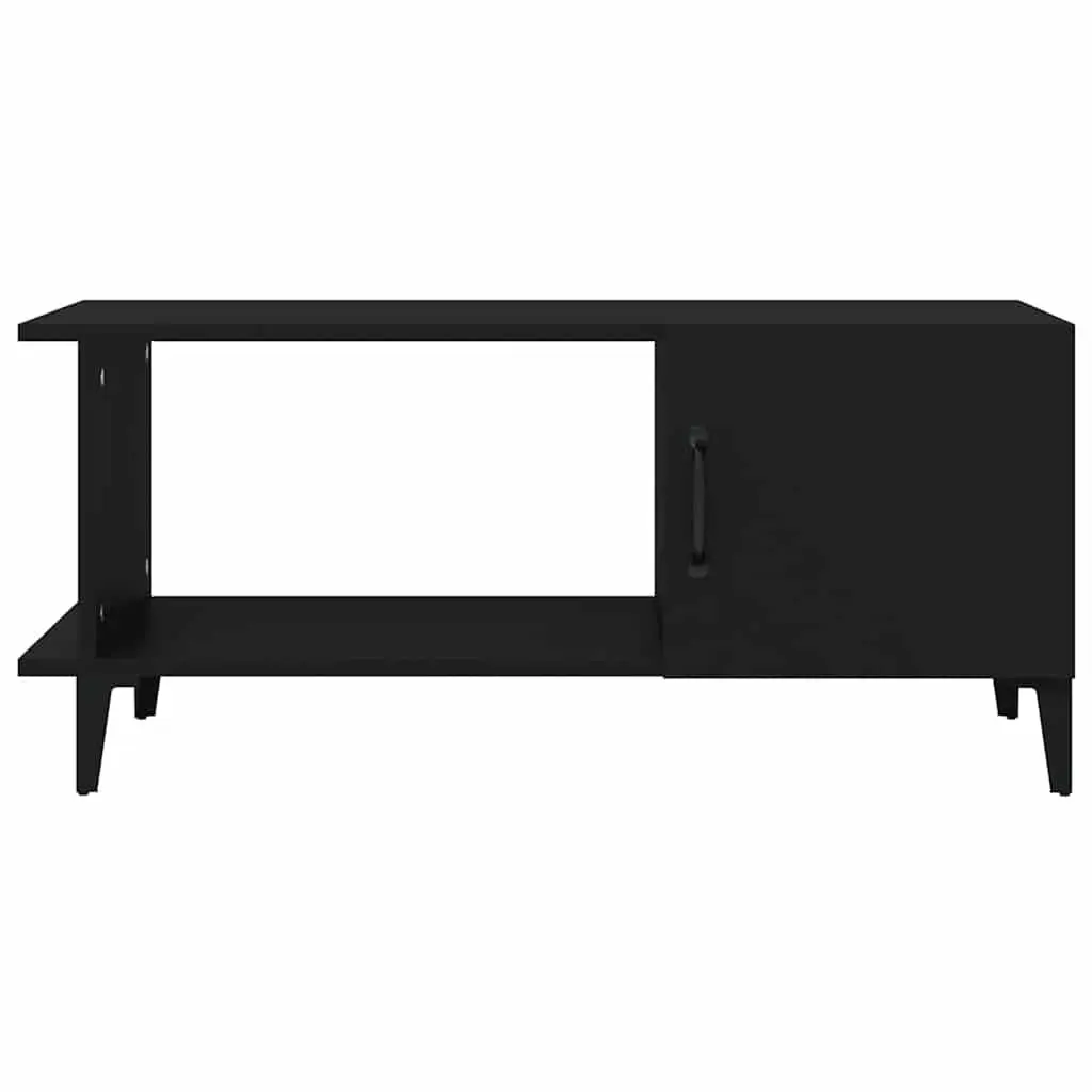 Coffee Table Black 90x50x40 cm Engineered Wood Storage Compartment Shelf