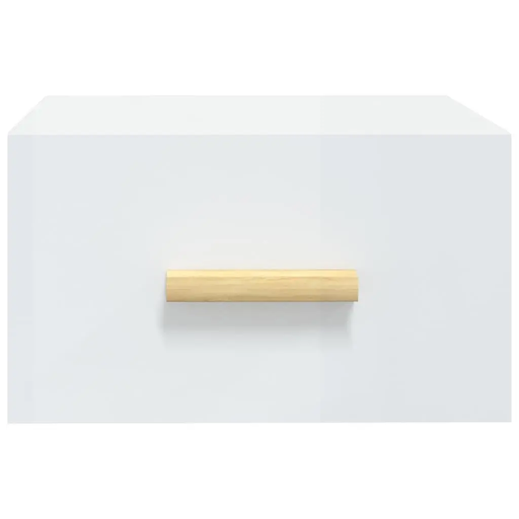 Wall-mounted Bedside Cabinets Floating Nightstands 2 Piece White Engineered Wood