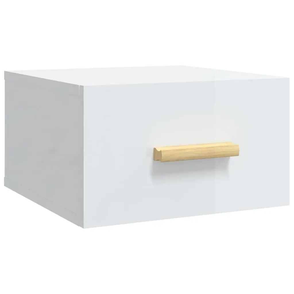 Wall-mounted Bedside Cabinets Floating Nightstands 2 Piece White Engineered Wood