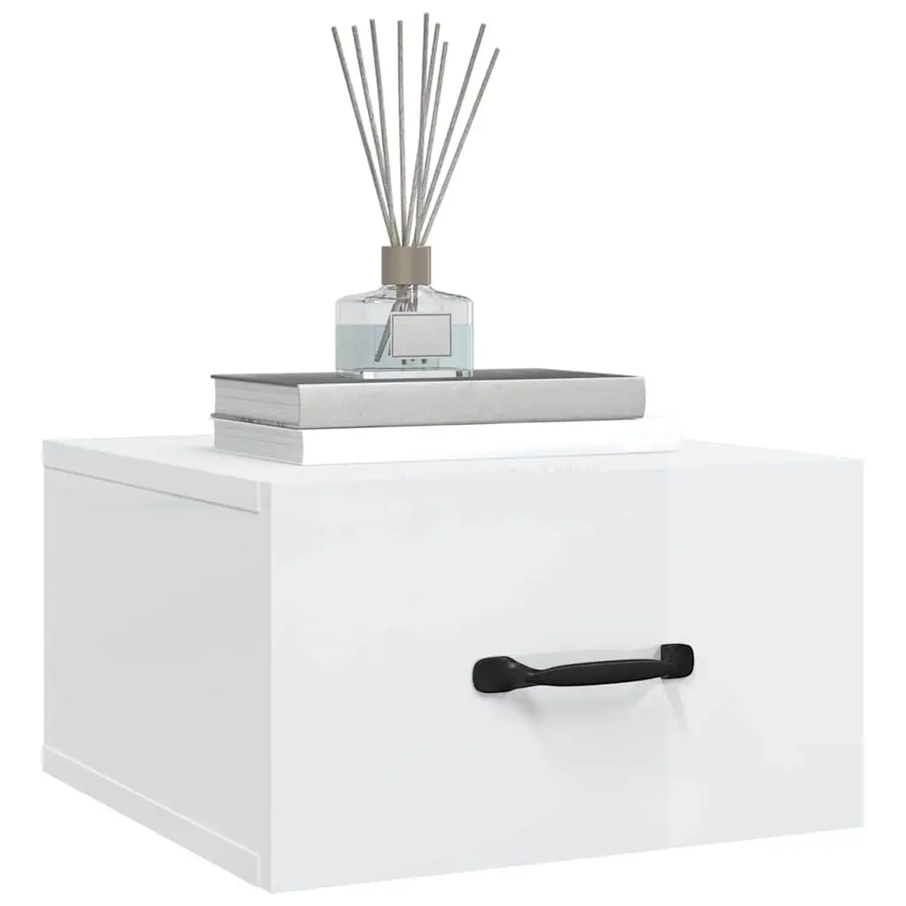 Wall-mounted Bedside Cabinets White Floating Night Stands 35 x 35 x 20 cm Engineered Wood