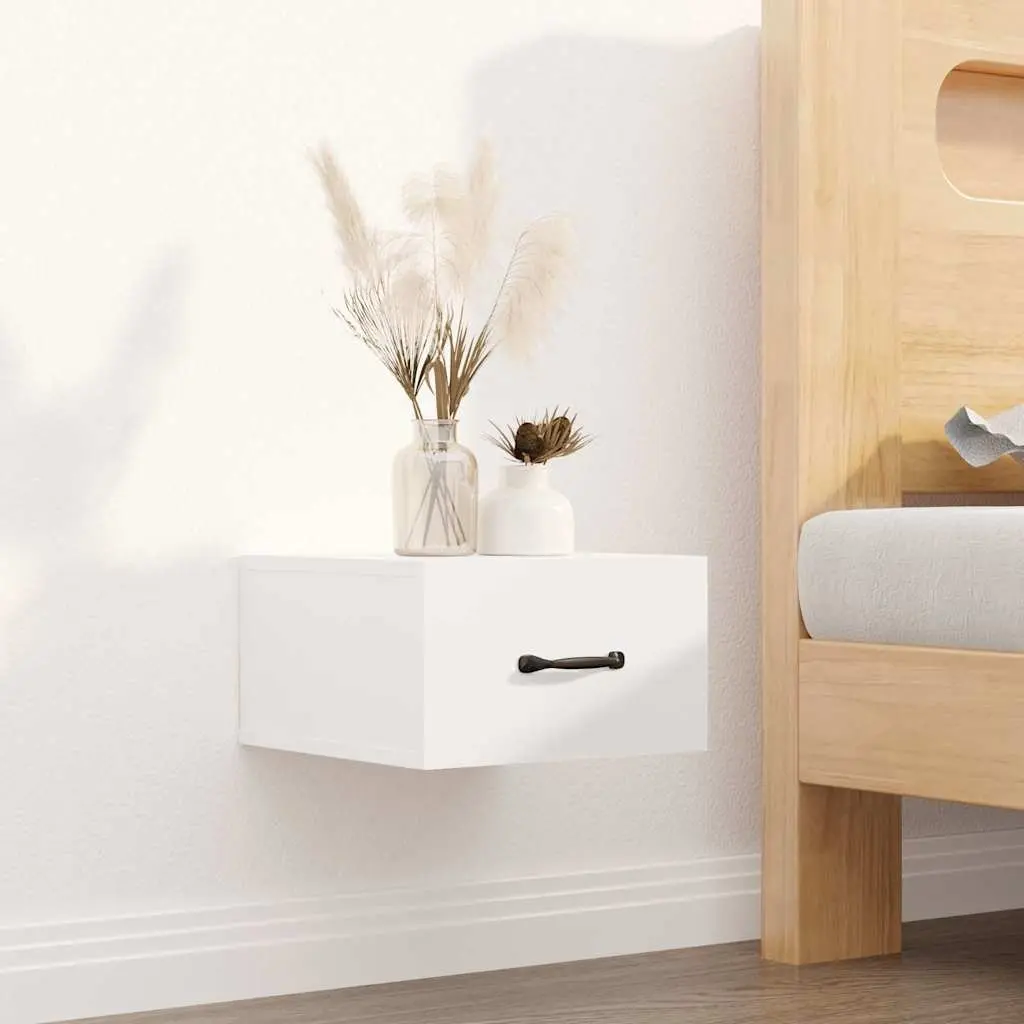 Wall-mounted Bedside Cabinets White Floating Night Stands 35 x 35 x 20 cm Engineered Wood