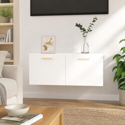 High Gloss White Wall Cabinet for Living Space Storage