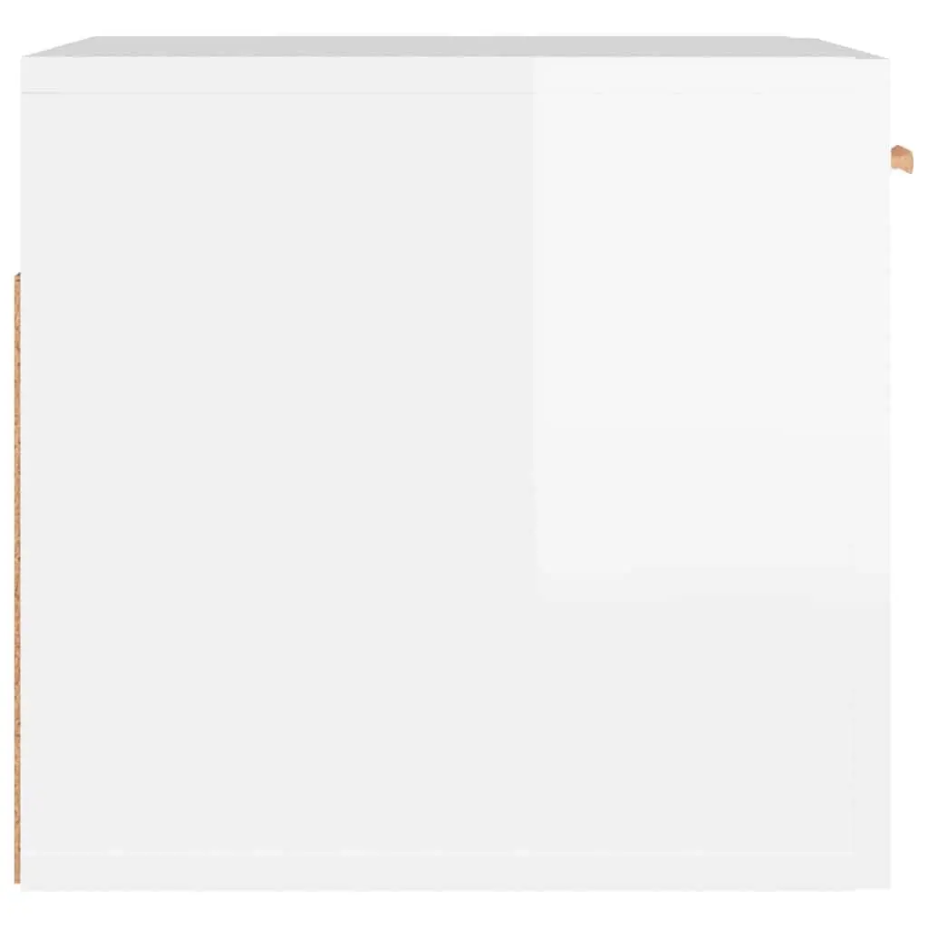 Wall Cabinet High Gloss White Engineered Wood 80 x 35 x 36.5 cm Floating Storage Shelf