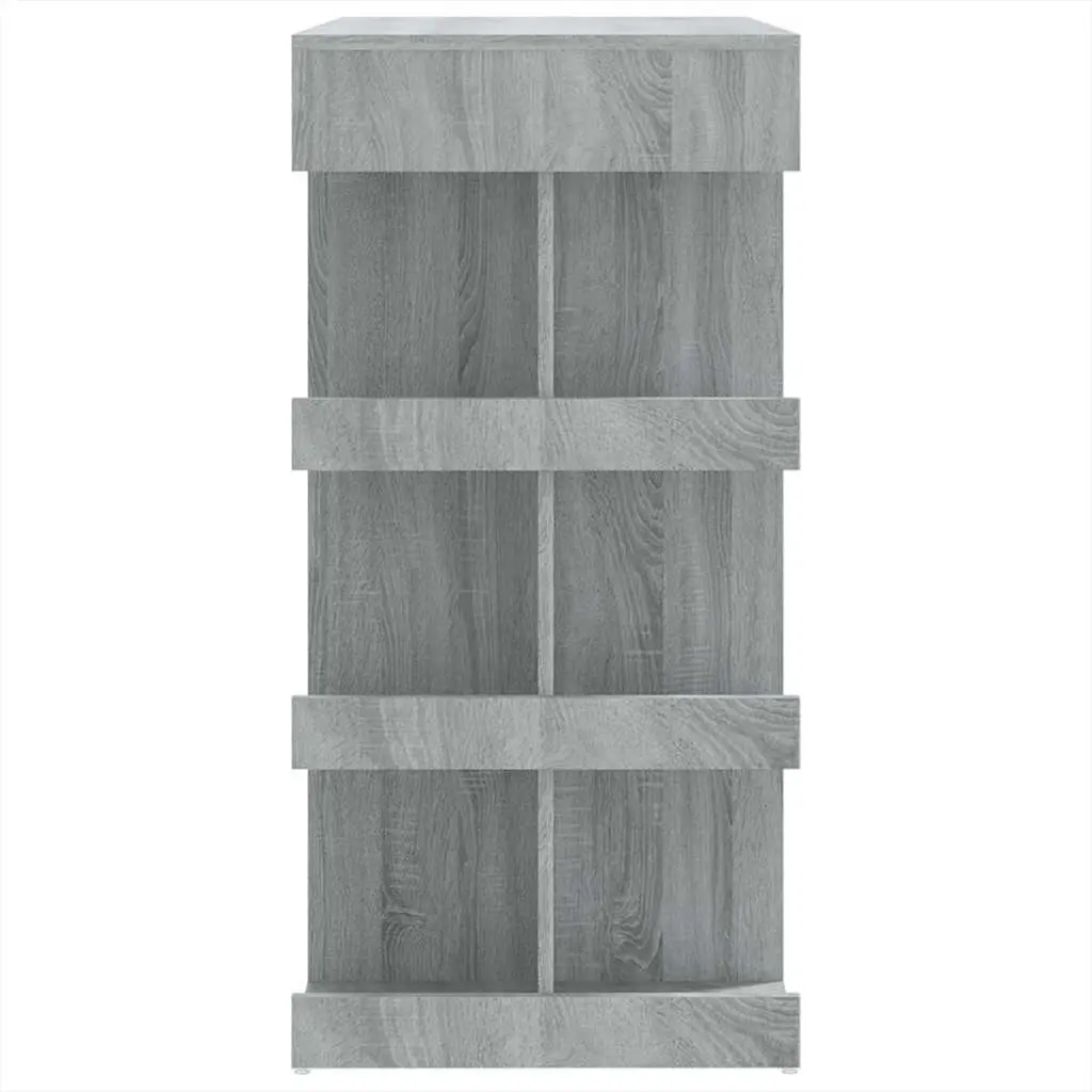Bar Table with Storage Rack Grey Kitchen Dining Bistro Pub Furniture