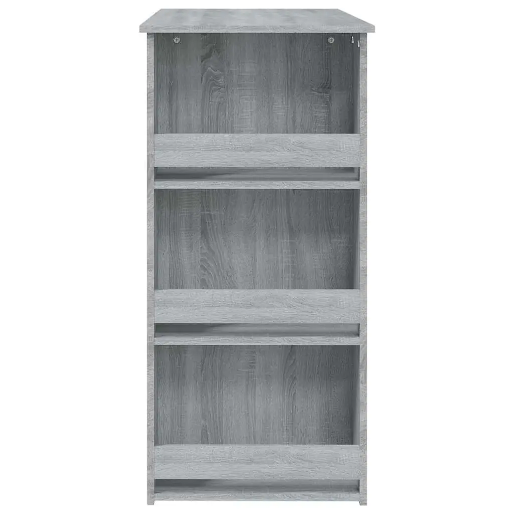 Grey Sonoma Bar Table with 3 Storage Racks