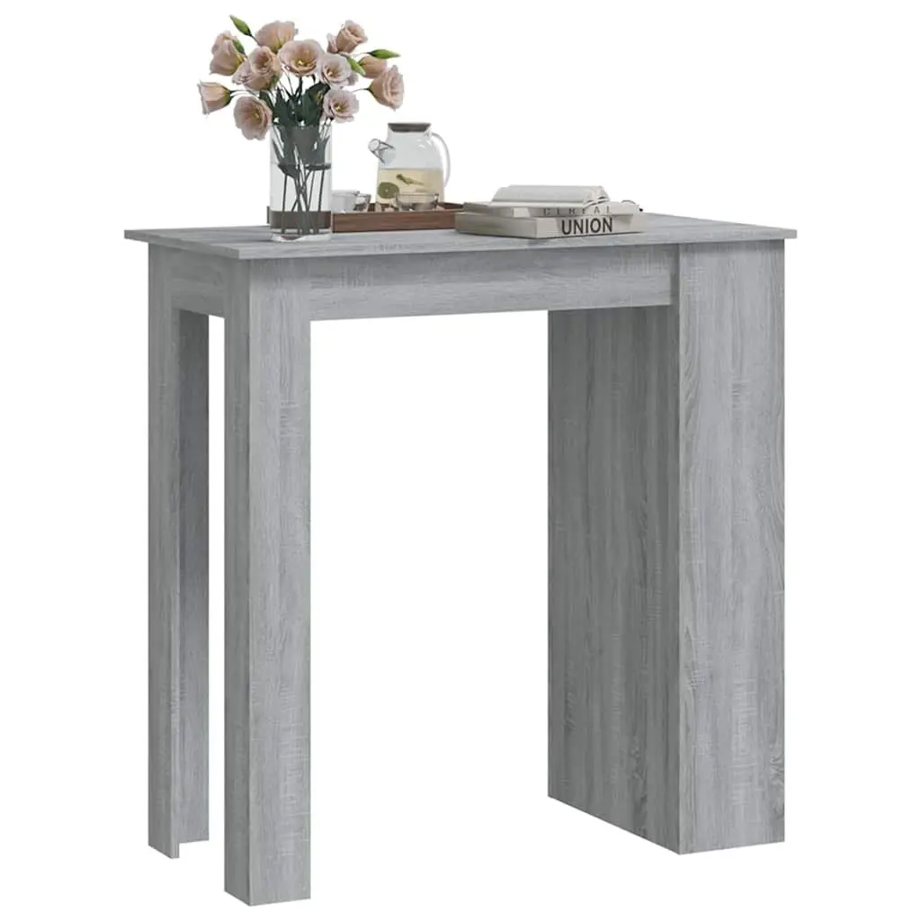 Grey Sonoma Bar Table with 3 Storage Racks