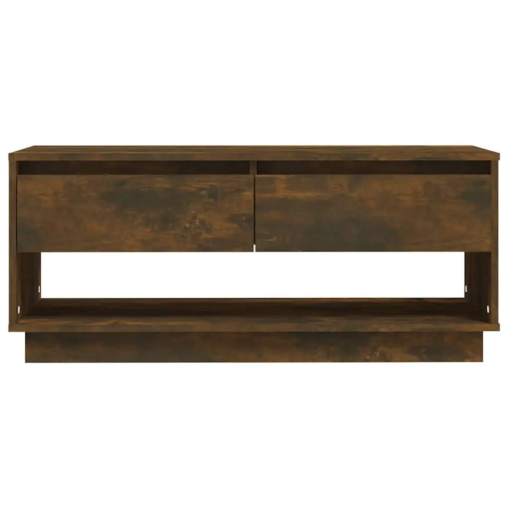 TV Cabinet Brown 102x41x44 cm Engineered Wood Living Room Storage Lowboard Drawers Open Compartment