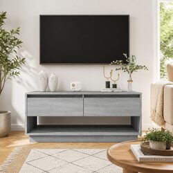Stylish Grey Sonoma Engineered Wood TV Cabinet