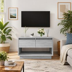 Grey TV Cabinet 70x41x44cm for Living Room Comfort