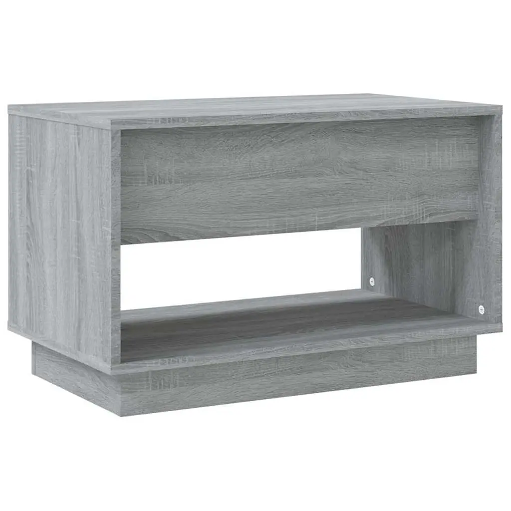 TV Cabinet Grey 70x41x44cm Engineered Wood Living Room Storage Unit with Drawers Open Compartment