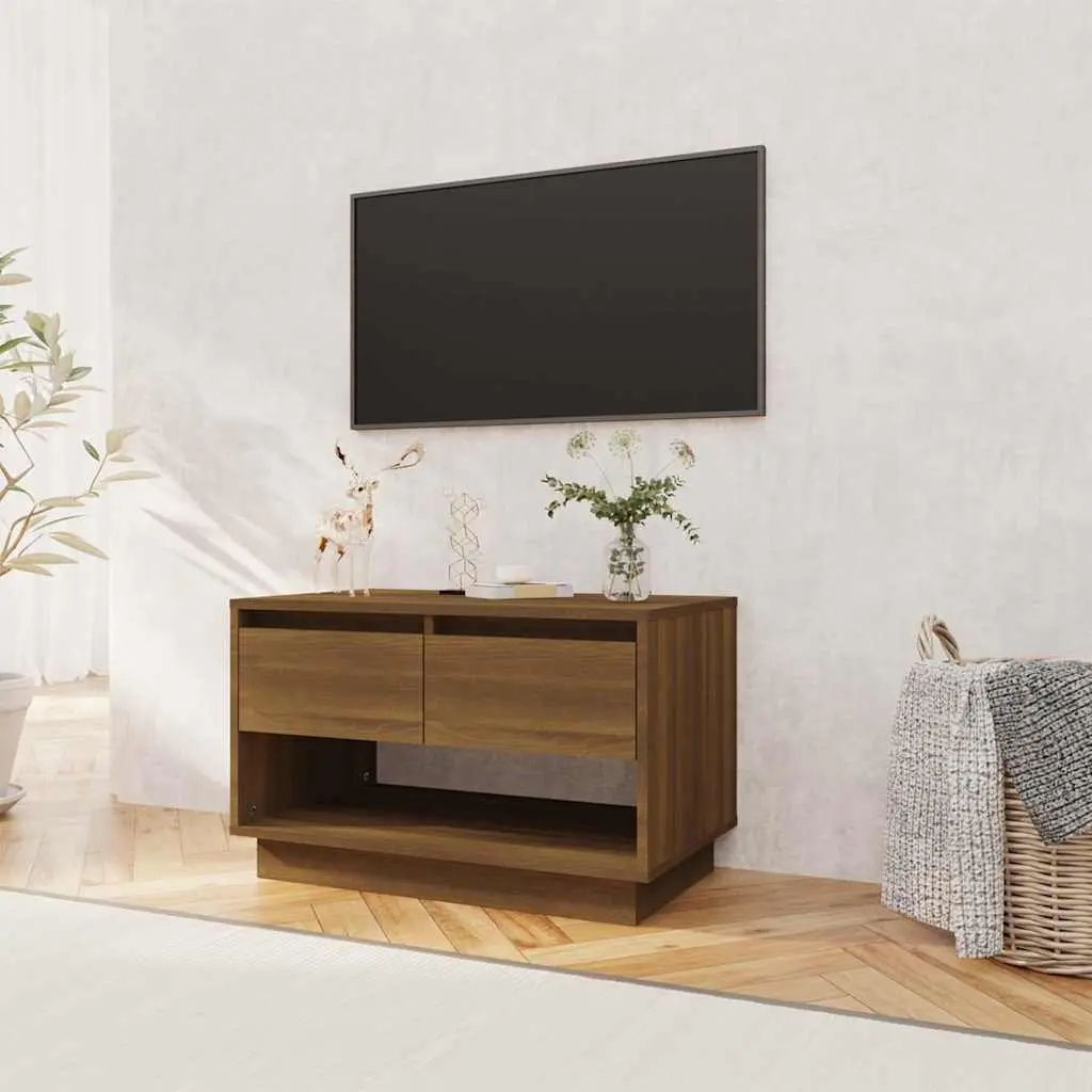 TV Cabinet Brown Oak 70W x 41D x 44H cm Engineered Wood