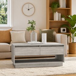 Modern Grey Sonoma Coffee Table with Storage Drawers