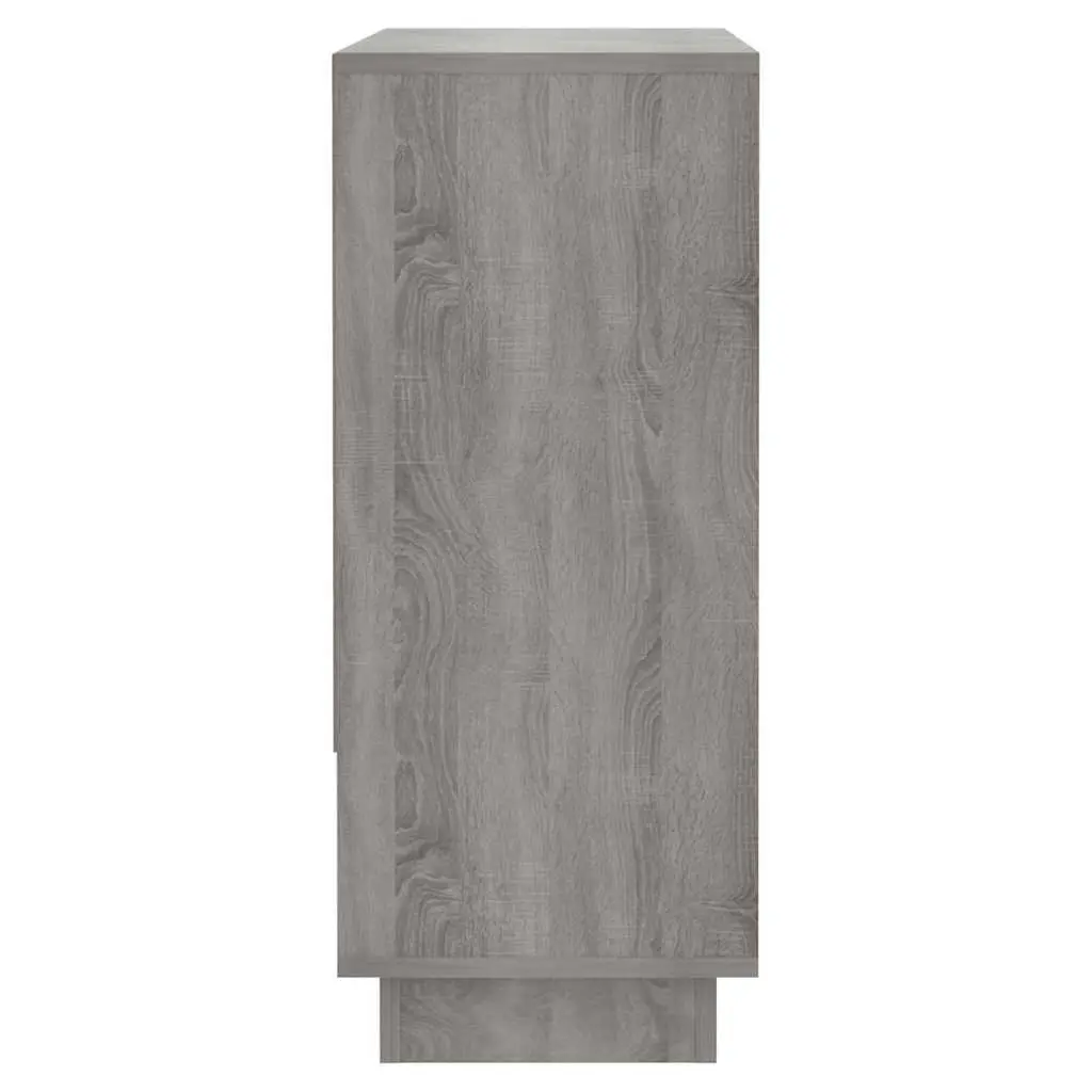 Sideboard Storage Cabinet Grey 97x31x75cm Engineered Wood 3 Door Buffet Cupboard Display Unit