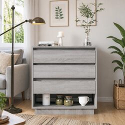 Grey Sonoma Sideboard Storage Cabinet with 3 Drawers