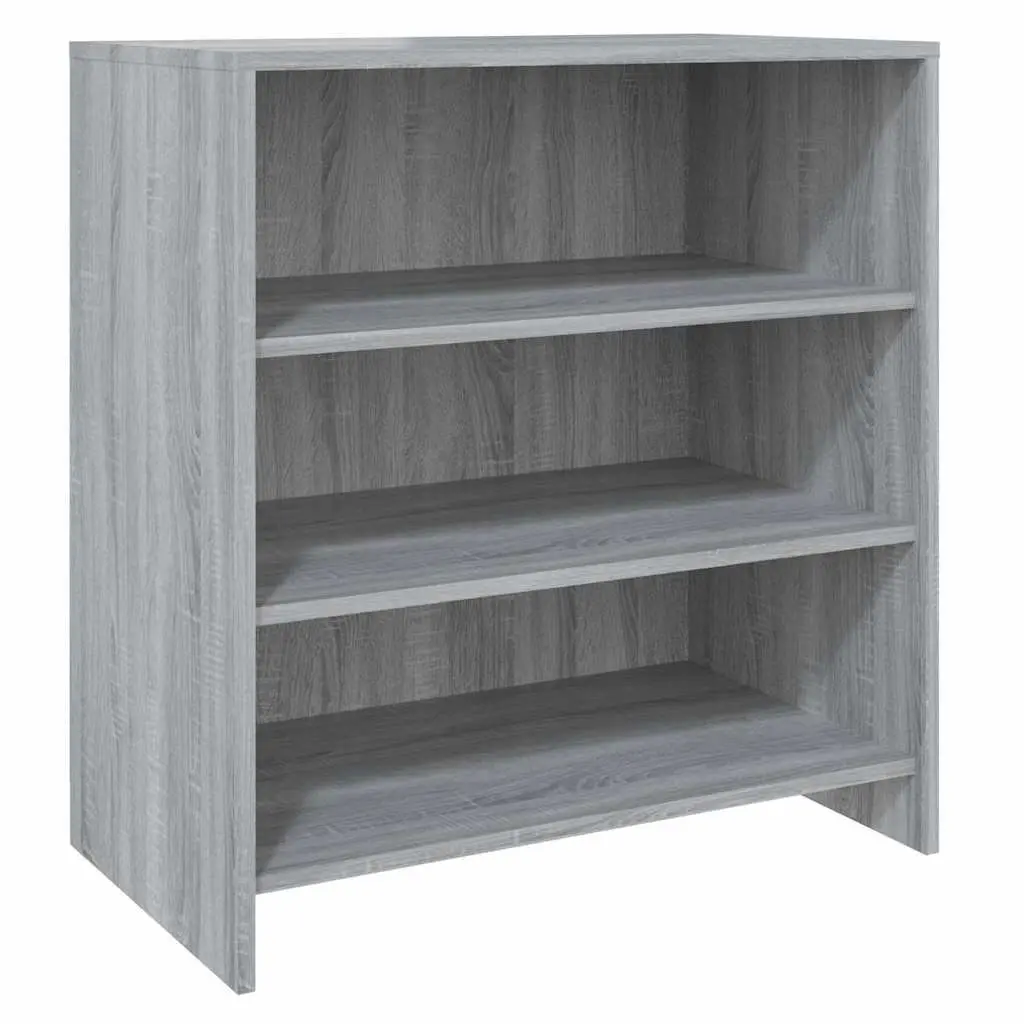 Sideboard Grey 3 Shelf Storage Cabinet Engineered Wood