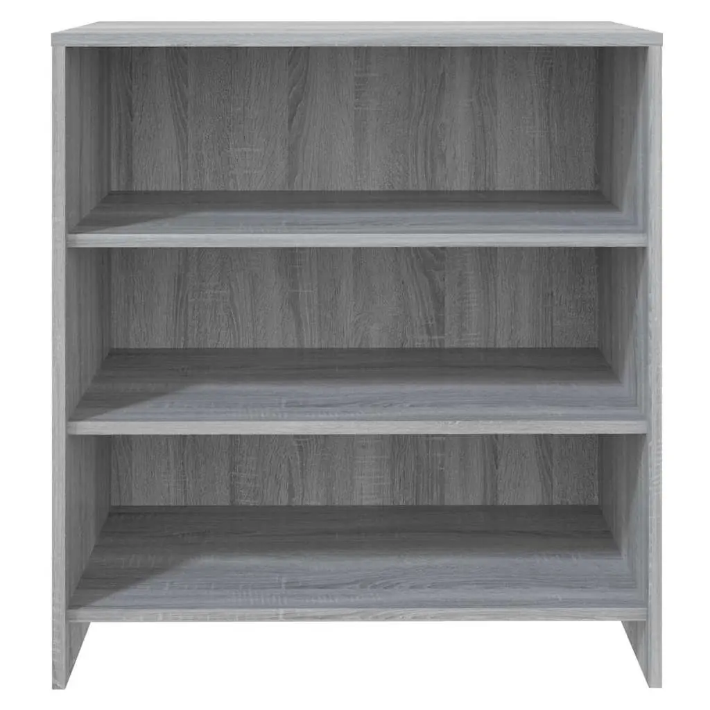 Sideboard Grey 3 Shelf Storage Cabinet Engineered Wood