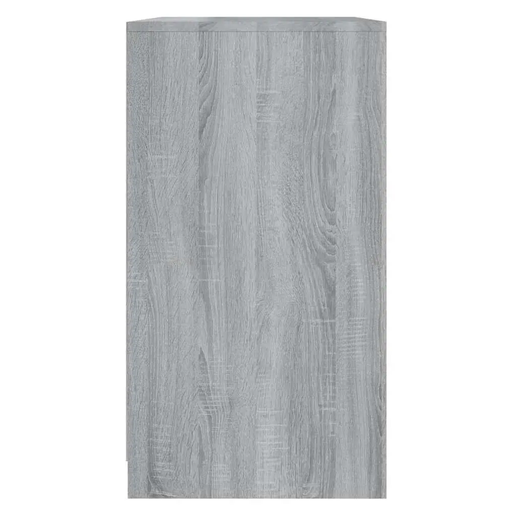 Sideboard Grey 3 Shelf Storage Cabinet Engineered Wood