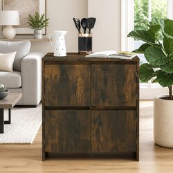 Inviting Brown Sideboard with 4 Doors for Your Living Room