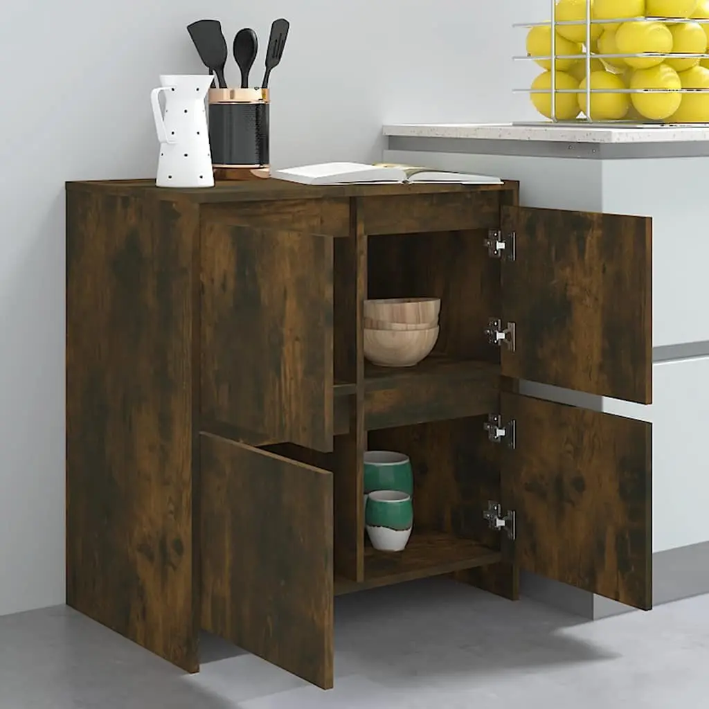 Sideboard with 4 Doors Brown Storage Cabinet Living Room Buffet Furniture