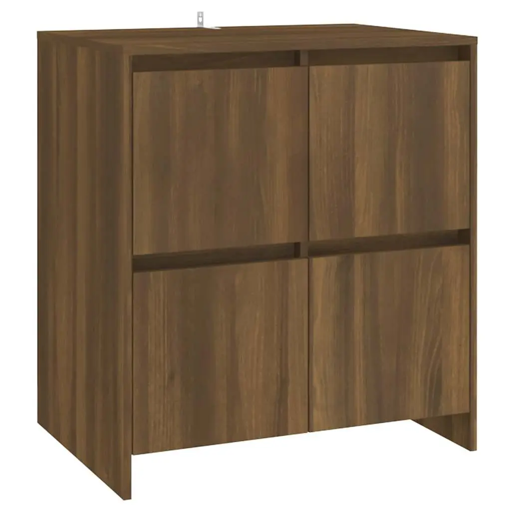 Sideboard with 4 Doors Brown Oak Storage Cabinet Buffet Furniture 70x41x75cm