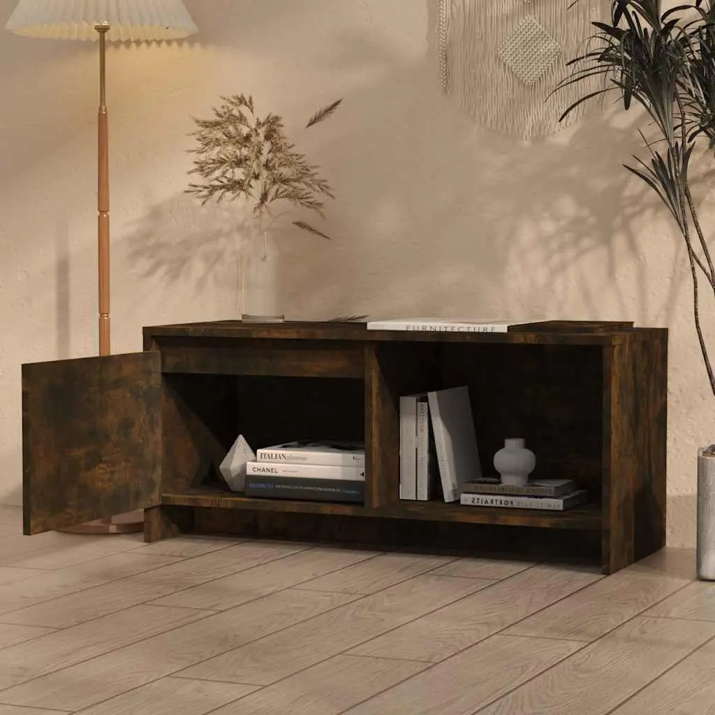 TV Cabinet Brown Lowboard Media Storage Unit 90x35x40cm Engineered Wood