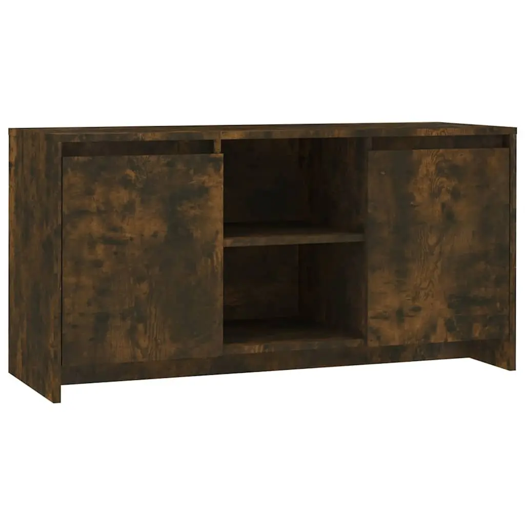 TV Cabinet Storage Unit with Doors Compartments Engineered Wood Brown Smoked Oak