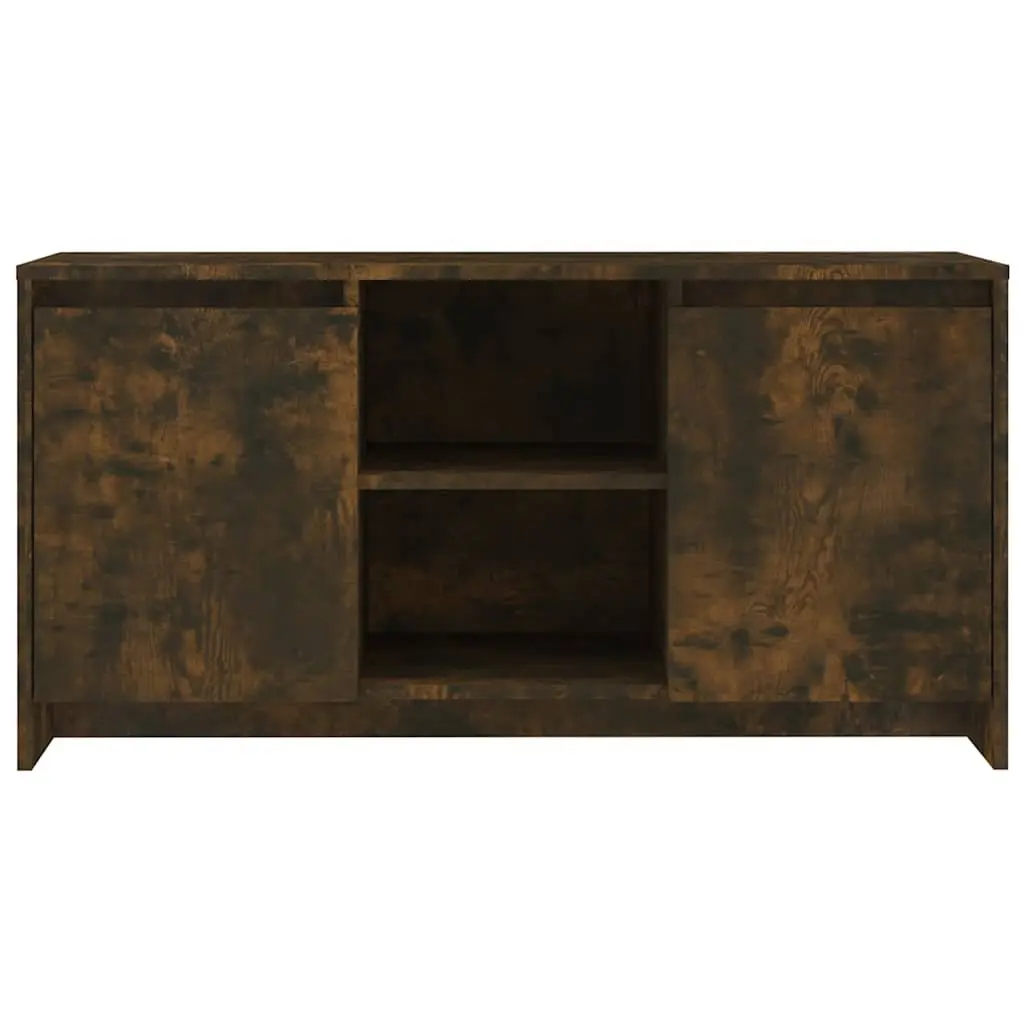 TV Cabinet Storage Unit with Doors Compartments Engineered Wood Brown Smoked Oak