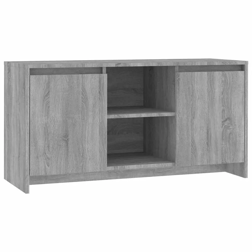 Grey TV Cabinet with Storage Compartments