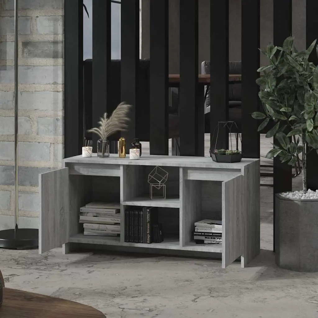 Grey TV Cabinet with Storage Compartments