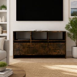 Warm Brown TV Cabinet with 3 Drawers and 3 Compartments