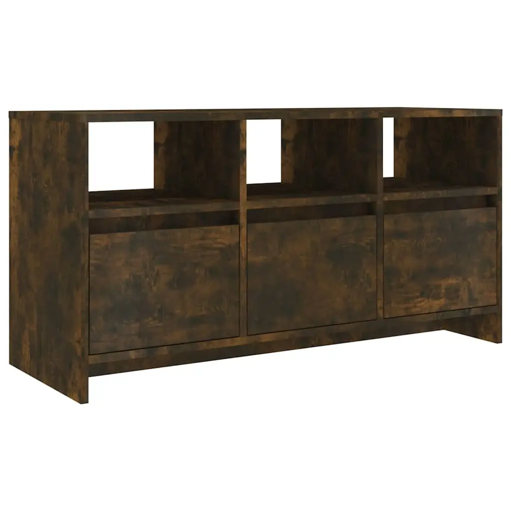 TV Cabinet Brown Living Room Storage Unit 3 Drawers 3 Compartments Lowboard