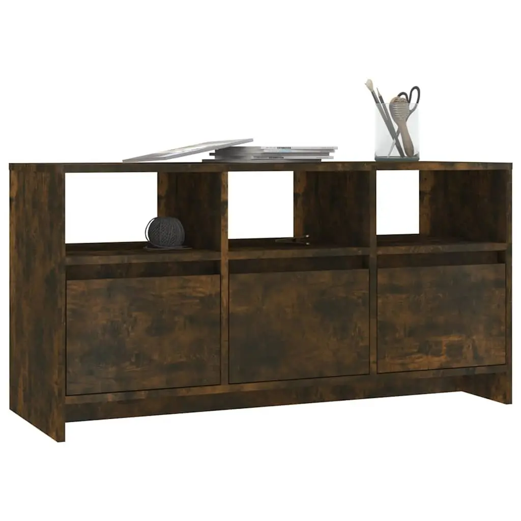 TV Cabinet Brown Living Room Storage Unit 3 Drawers 3 Compartments Lowboard