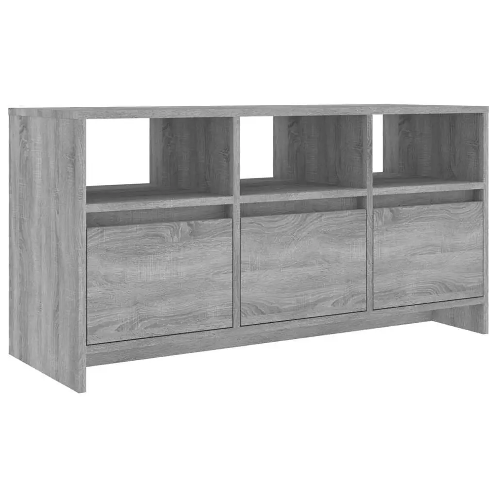 Grey TV Cabinet 102x37.5x52.5cm Living Room Lowboard