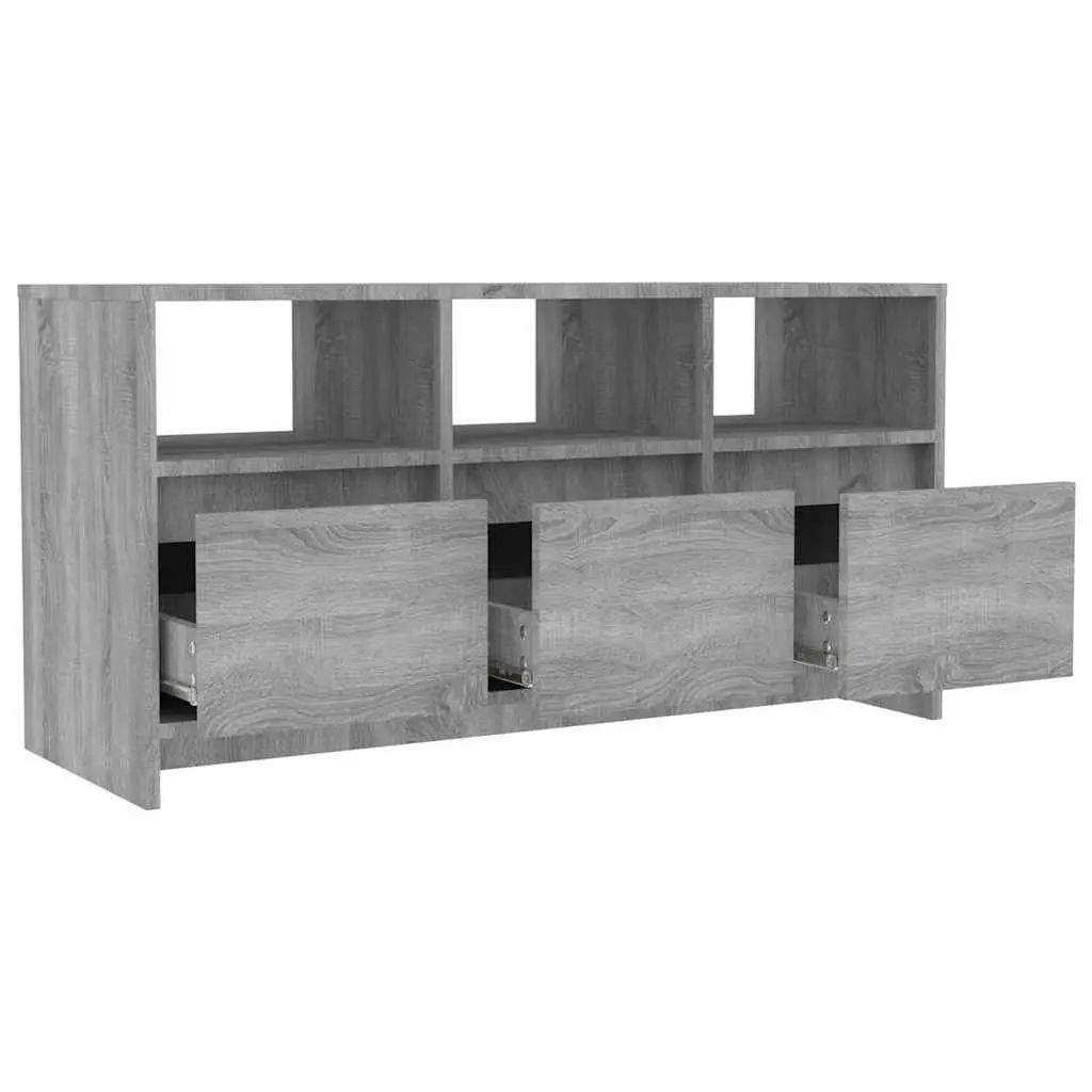 Grey TV Cabinet 102x37.5x52.5cm Living Room Lowboard