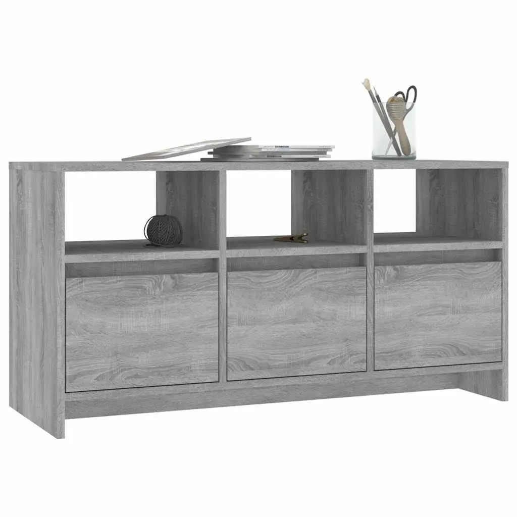 Grey TV Cabinet 102x37.5x52.5cm Living Room Lowboard