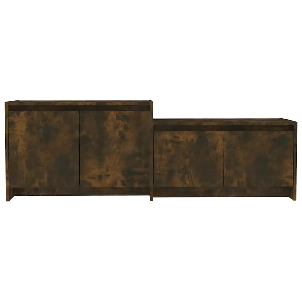 TV Cabinet 4 Door Lowboard Storage Unit Living Room Furniture Smoked Oak 146.5cm