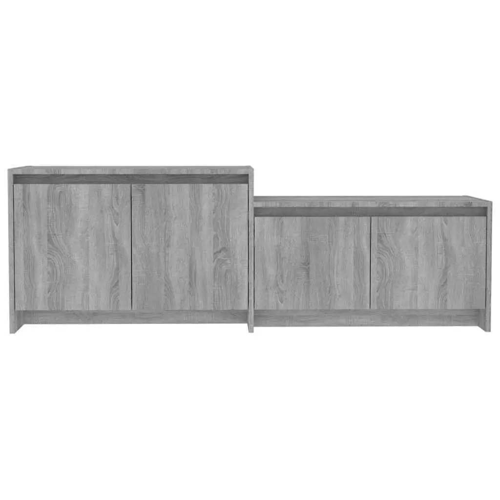 TV Cabinet Grey Sonoma 146.5cm Engineered Wood 4 Door Storage Unit