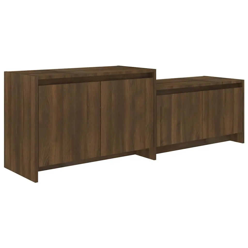 Brown Engineered Wood 146.5cm TV Cabinet with 4 Doors