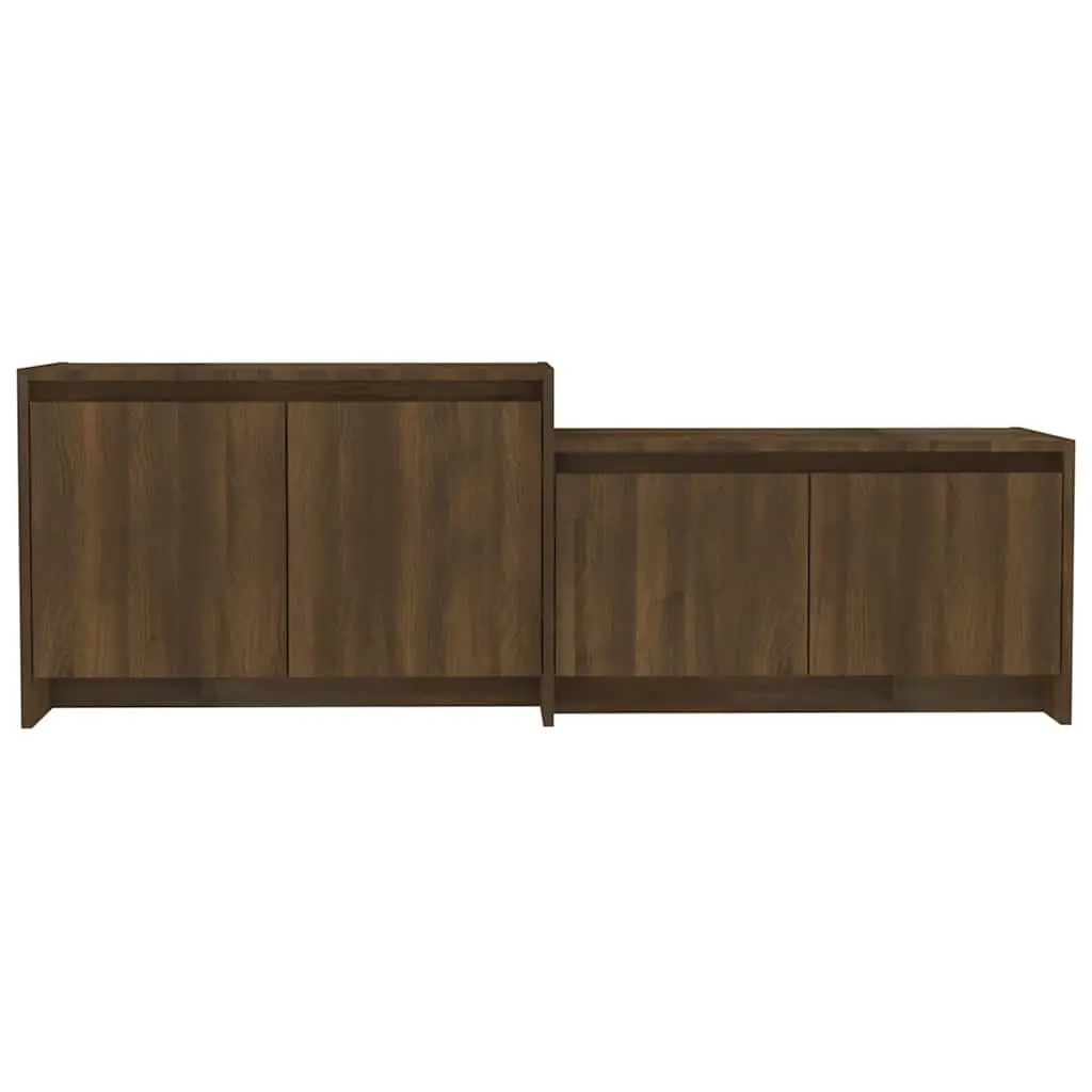 Brown Engineered Wood 146.5cm TV Cabinet with 4 Doors
