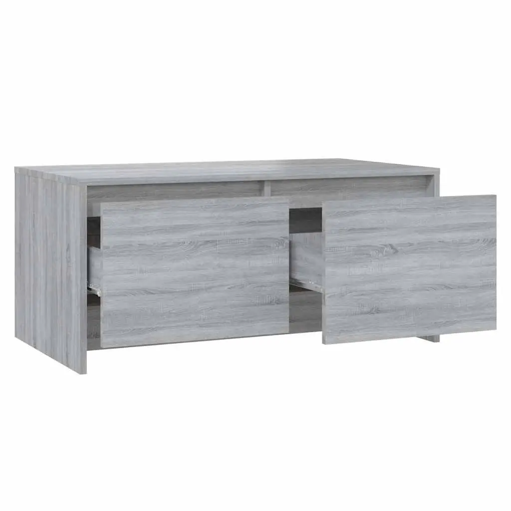 Coffee Table Grey Sonoma Modern Design Drawers Storage Accent Living Room