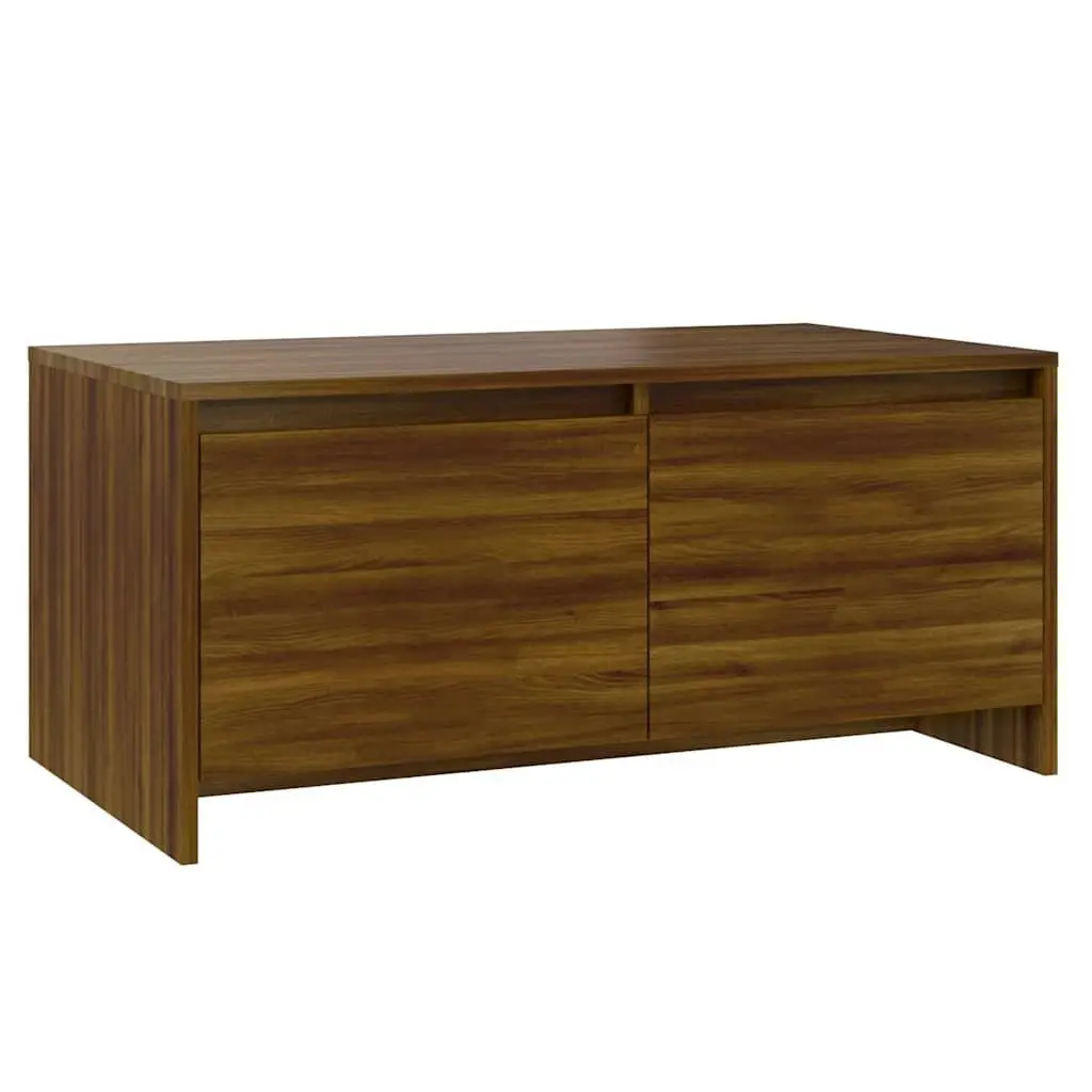 Coffee Table Brown Oak with Storage Drawers Modern Living Room Furniture