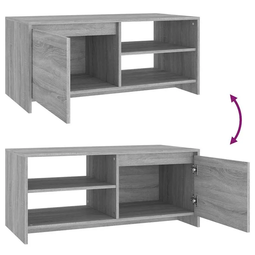 Grey Modern Coffee Table with Storage Shelves
