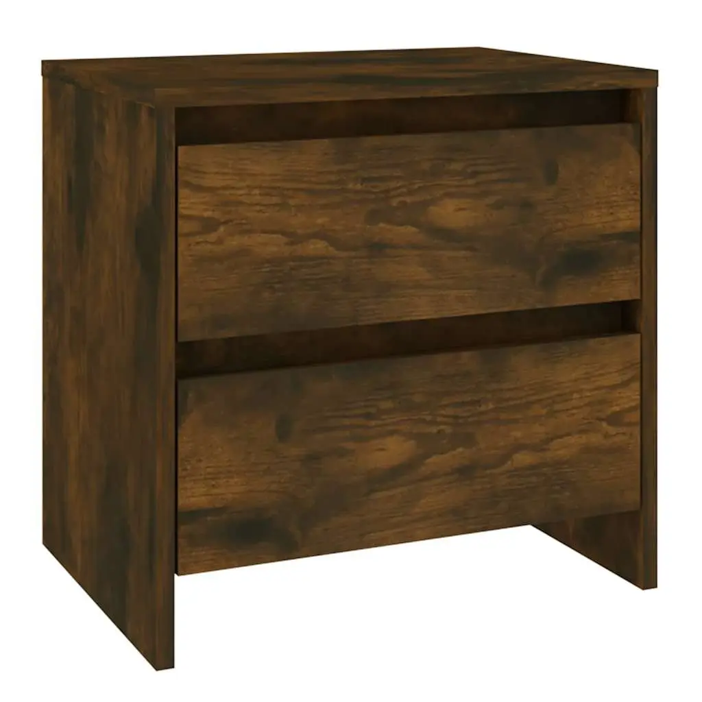 Bedside Cabinets Brown Smoked Oak 45x34.5x44.5 cm Nightstands Storage 2 Piece