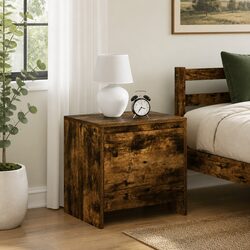 Smoked Oak Bedside Cabinet 45x34x44.5cm for Your Space