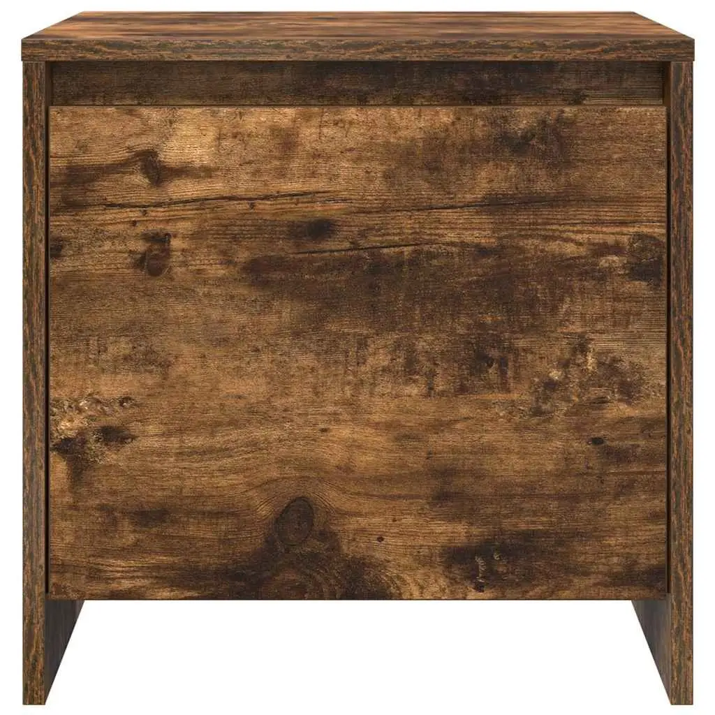 Bedside Cabinet Smoked Oak 45x34x44.5cm Engineered Wood Nightstand Storage 2 Piece