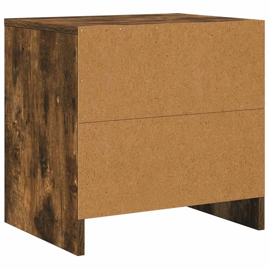 Bedside Cabinet Smoked Oak 45x34x44.5cm Engineered Wood Nightstand Storage 2 Piece