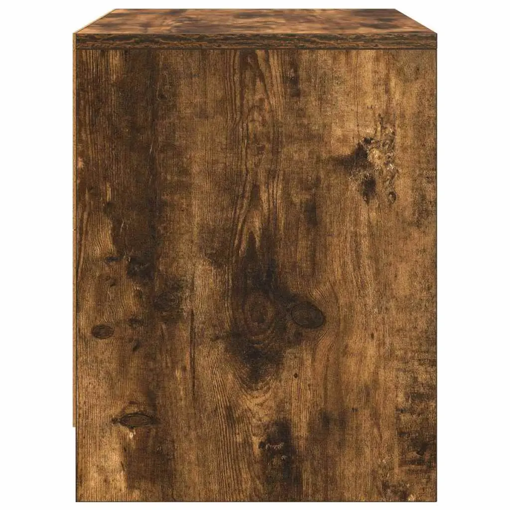 Bedside Cabinet Smoked Oak 45x34x44.5cm Engineered Wood Nightstand Storage 2 Piece