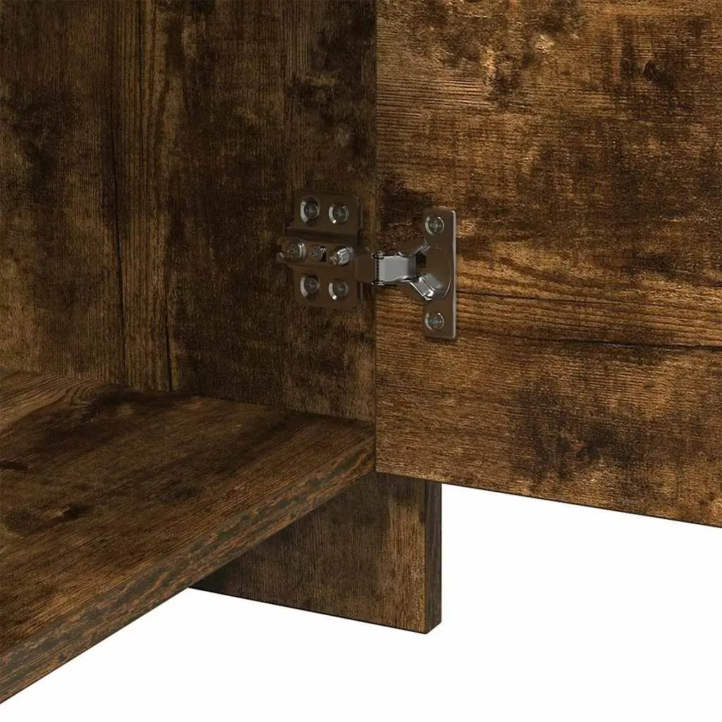Bedside Cabinet Smoked Oak 45x34x44.5cm Engineered Wood Nightstand Storage 2 Piece